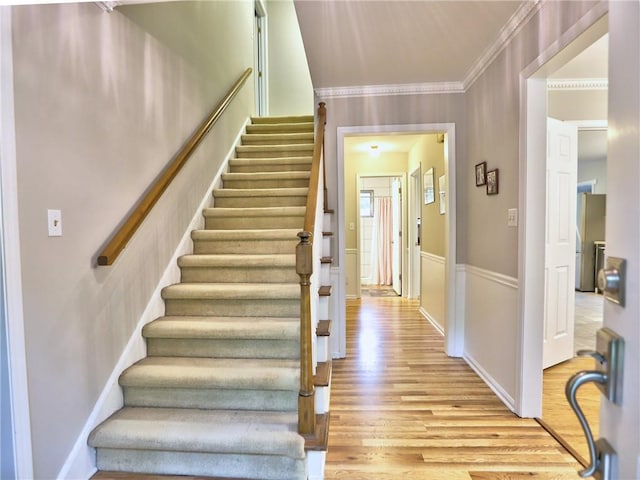 1257 Independence Way, Marietta, GA 30062 - stairs featuring wood finished floors, ornamental molding, and baseboards