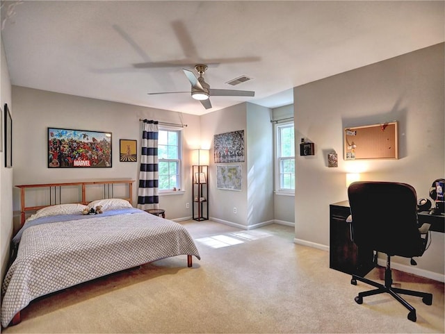 1257 Independence Way, Marietta, GA 30062 - carpeted bedroom with baseboards, an office area, and ceiling fan