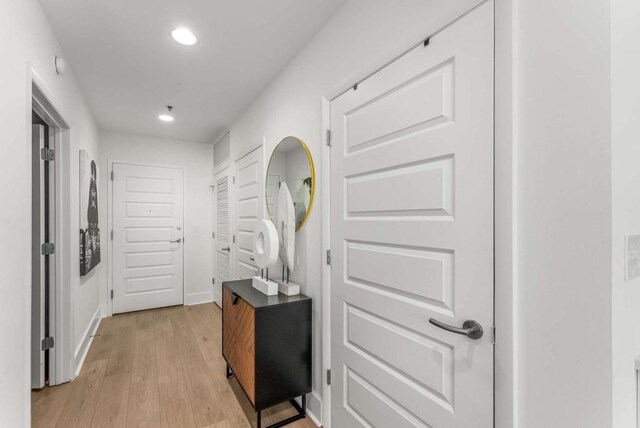 1080 Peachtree St NE Unit 1909, Atlanta, GA 30309 - interior space with recessed lighting, light wood-type flooring, and baseboards