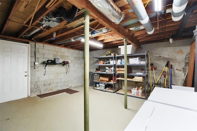 3861 Foxford Dr, Atlanta, GA 30340 - unfinished basement with concrete block wall