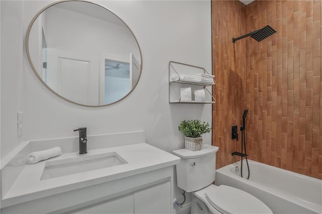 2809 Glenwood Ave SE, Atlanta, GA 30317 - full bath featuring toilet, vanity, ceiling fan, and bathing tub / shower combination