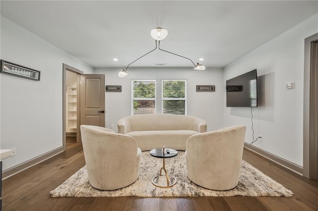 2809 Glenwood Ave SE, Atlanta, GA 30317 - living room with baseboards, wood finished floors, and recessed lighting