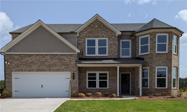 view of front of property featuring a front lawn