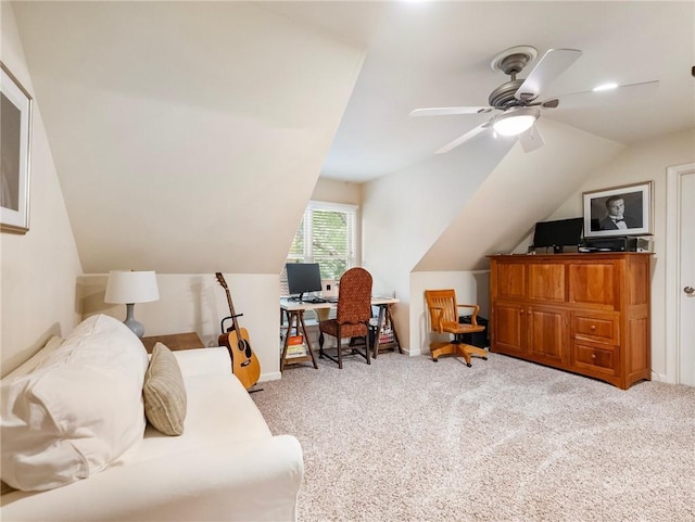 350 Fountain Oaks Ln, Atlanta, GA 30342 - carpeted office with lofted ceiling and ceiling fan