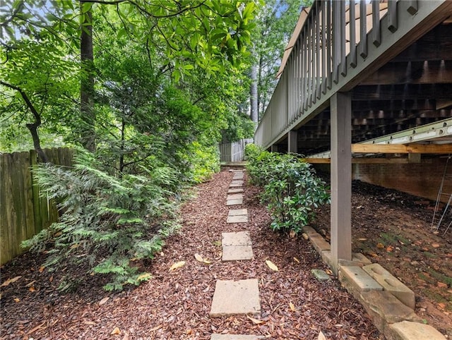 350 Fountain Oaks Ln, Atlanta, GA 30342 - fenced backyard featuring stairs