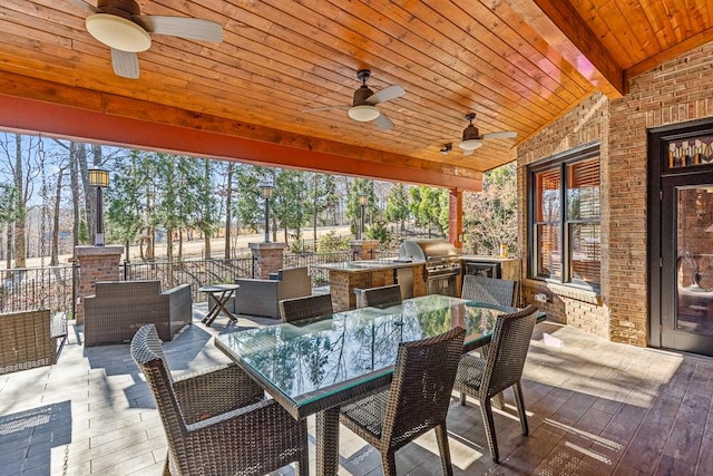 view of patio / terrace featuring outdoor dining space and area for grilling