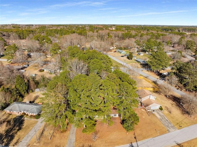 aerial view with a forest view