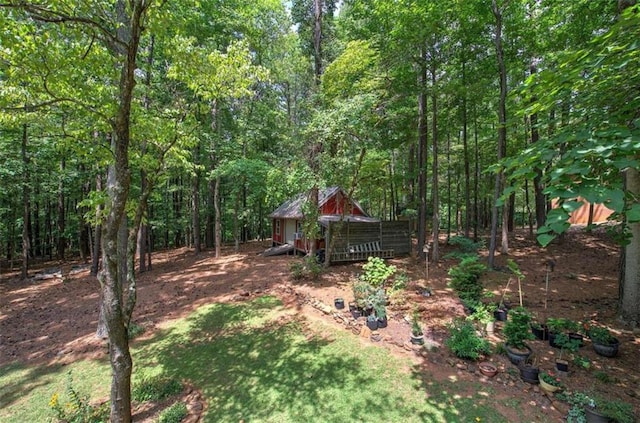 view of yard with a deck