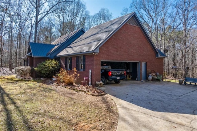 view of property exterior with a garage