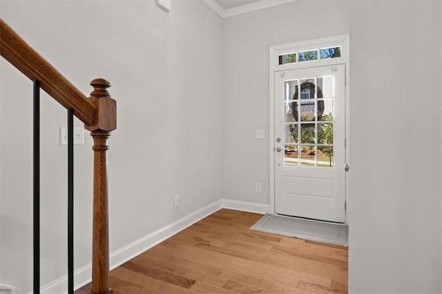 doorway to outside featuring light hardwood / wood-style floors