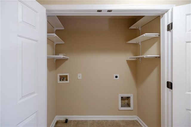 4400 Village Field Pl, Suwanee, GA 30024 - laundry room with electric dryer hookup, washer hookup, baseboards, and light tile patterned floors