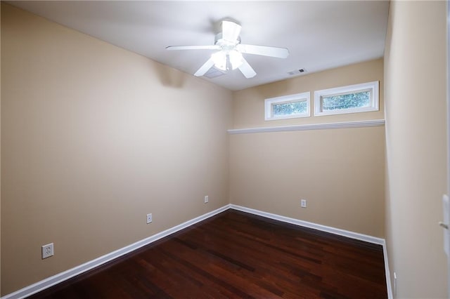 4400 Village Field Pl, Suwanee, GA 30024 - empty room with dark wood-style floors, baseboards, and a ceiling fan