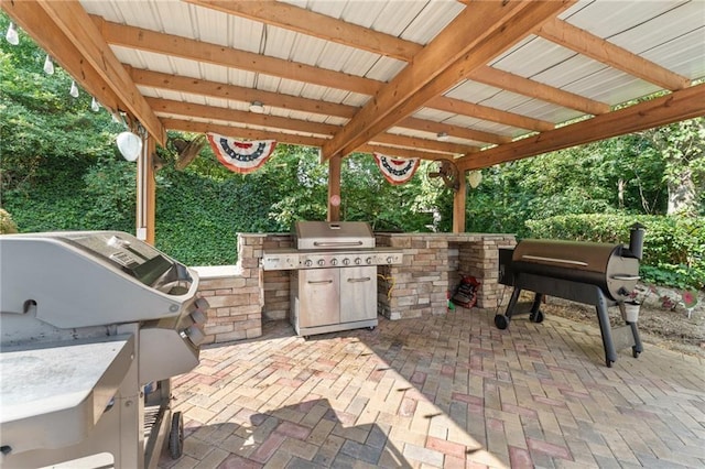 view of patio / terrace featuring area for grilling and grilling area