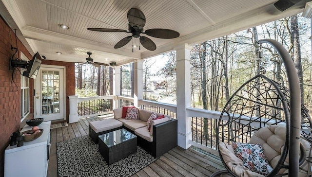 sunroom with wood ceiling
