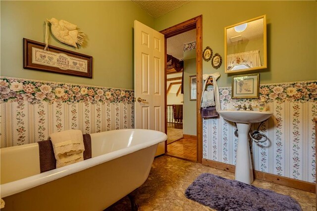 bathroom featuring vanity and parquet floors