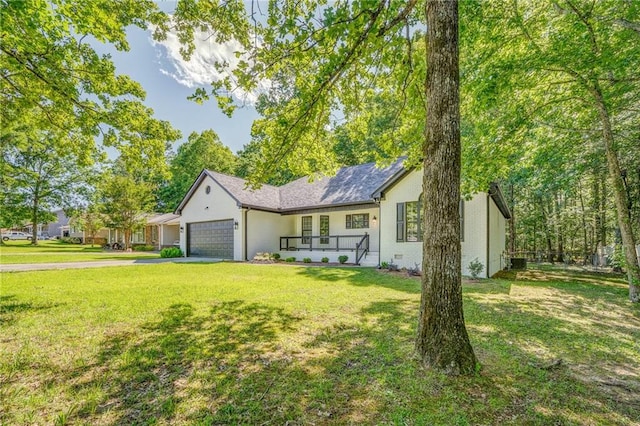 14 Brook Valley Ct SW, Rome, GA 30165 - ranch-style house with a garage, a front lawn, stucco siding, and driveway