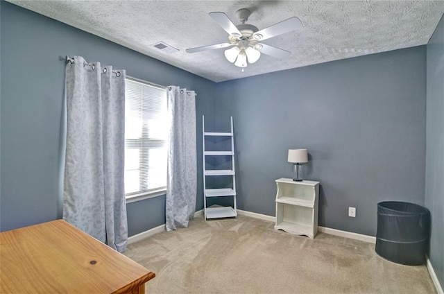 809 Longbranch Ln, Douglasville, GA 30134 - carpeted office with ceiling fan, baseboards, and a textured ceiling