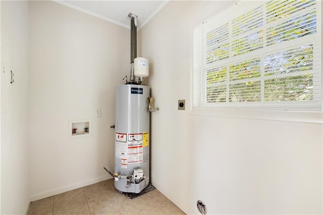 utility room with water heater