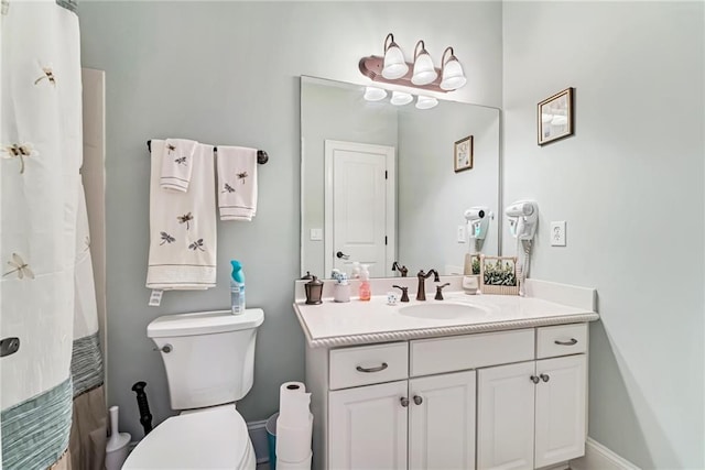 bathroom with toilet and vanity