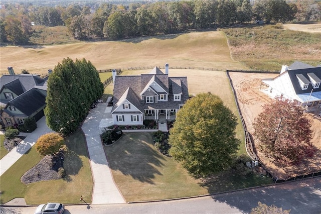 bird's eye view with a rural view