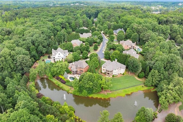 15910 Meadow King Way, Milton, GA 30004 - bird's eye view of a heavily wooded area and a large body of water