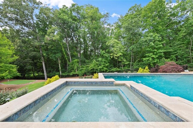 15910 Meadow King Way, Milton, GA 30004 - outdoor pool with an in-ground hot tub