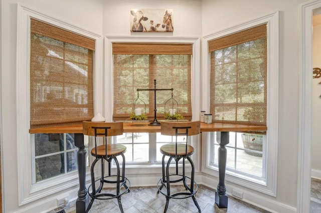 dining space with plenty of natural light