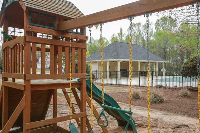 community playground with fence
