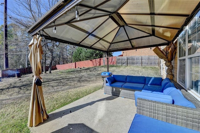 view of patio with an outdoor living space