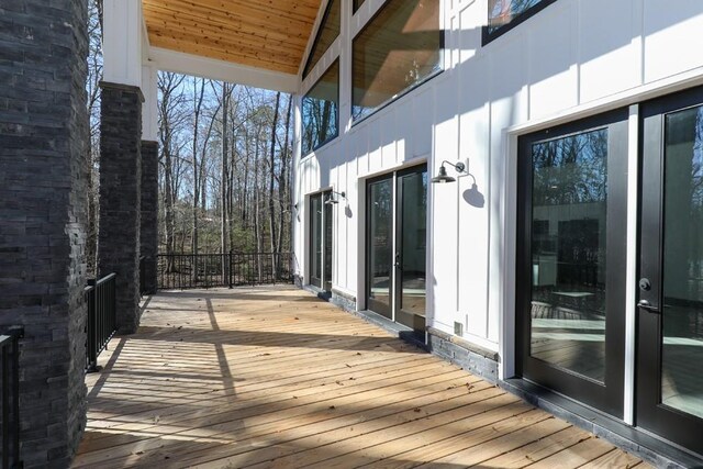 deck with a water view