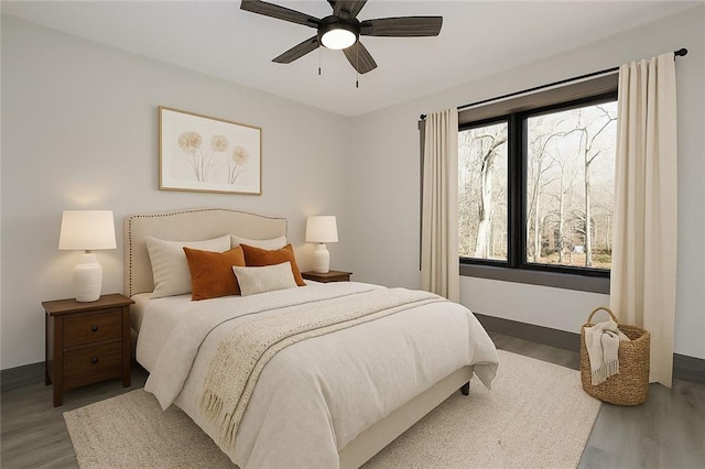 221 Dragonfly Cv, Toccoa, GA 30577 - bedroom featuring wood finished floors and a ceiling fan