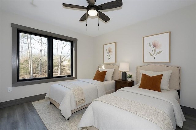 221 Dragonfly Cv, Toccoa, GA 30577 - bedroom with wood finished floors and ceiling fan