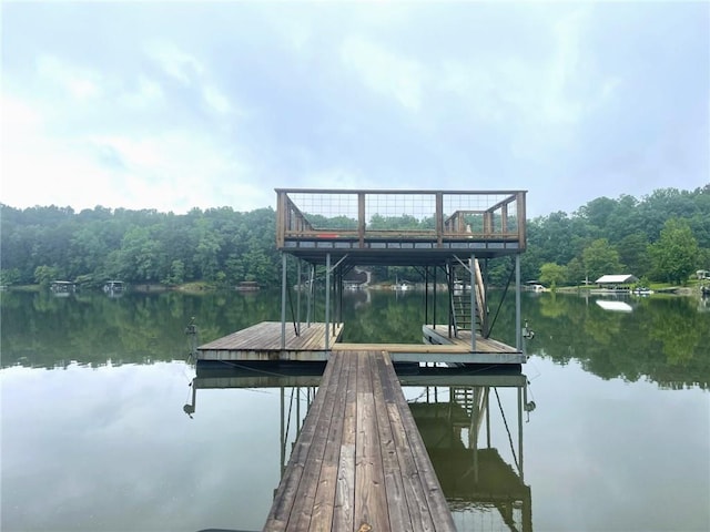 221 Dragonfly Cv, Toccoa, GA 30577 - dock area featuring a water view and a wooded view