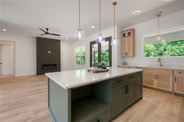 554 Mcdaniel Station Rd SW, Calhoun, GA 30701 - kitchen featuring a sink, healthy amount of natural light, light wood-style flooring, and recessed lighting