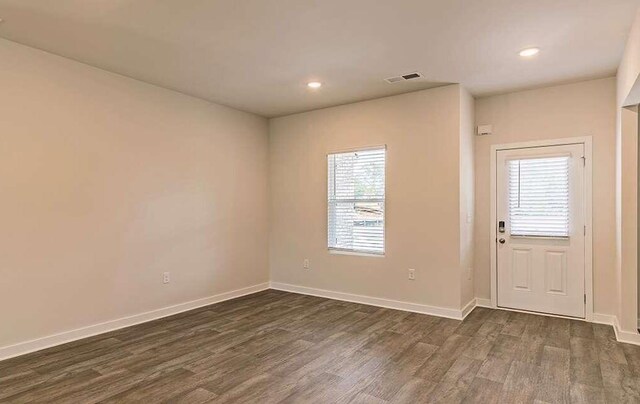 interior space featuring dark hardwood / wood-style floors