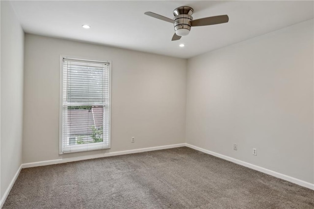 1719 Woodcliff Ct NE, Atlanta, GA 30329 - unfurnished room featuring ceiling fan, carpet flooring, baseboards, and recessed lighting