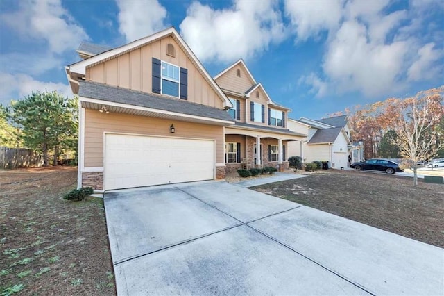 craftsman-style house featuring a garage