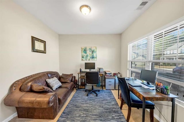 office area with carpet flooring