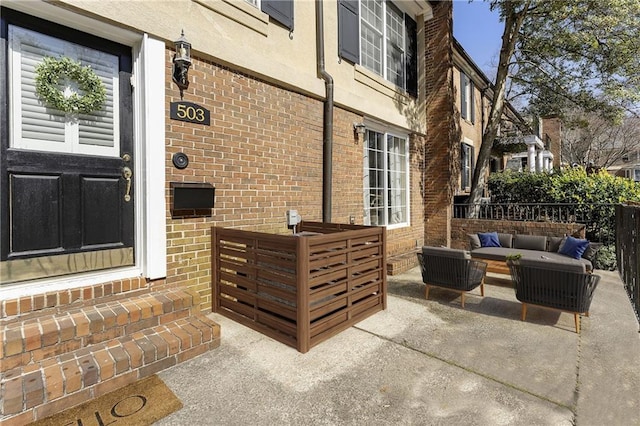 view of patio / terrace featuring an outdoor living space