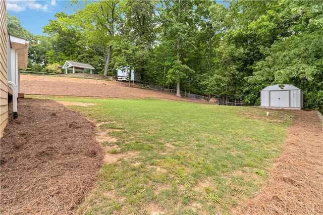 3781 Cherokee Trl, Suwanee, GA 30024 - view of yard with an outbuilding, fence, and a shed