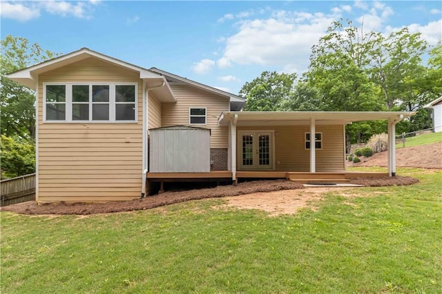 3781 Cherokee Trl, Suwanee, GA 30024 - rear view of property with a deck and french doors