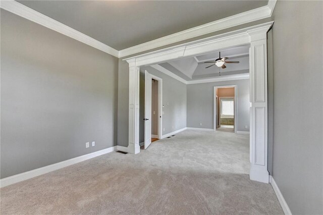 5195 Stefan Ridge Way, Buford, GA 30519 - spare room featuring baseboards, light carpet, and ornamental molding