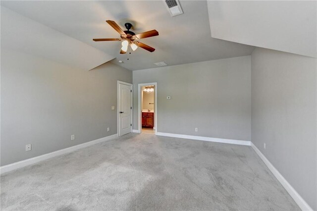 5195 Stefan Ridge Way, Buford, GA 30519 - interior space featuring baseboards, ceiling fan, visible vents, and light colored carpet