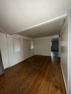 interior space with dark hardwood / wood-style floors