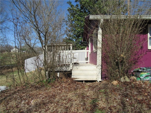 view of yard with a deck