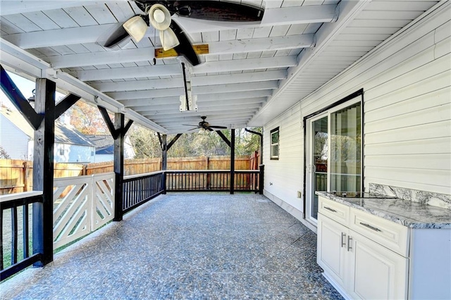 view of patio / terrace with ceiling fan