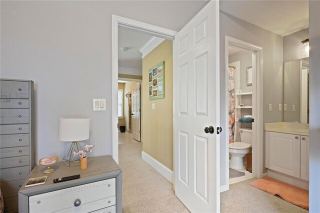 6317 Benbrooke Overlook NW, Acworth, GA 30101 - corridor with light carpet and ornamental molding