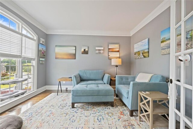 6317 Benbrooke Overlook NW, Acworth, GA 30101 - living area with ornamental molding and wood finished floors