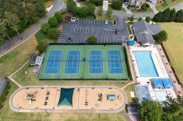 6317 Benbrooke Overlook NW, Acworth, GA 30101 - aerial view of property and surrounding area with a pool