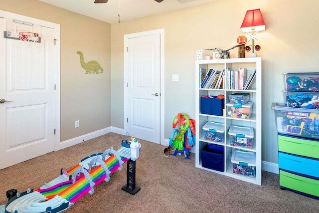 109 Lighthorse Blvd, Mcdonough, GA 30252 - playroom with carpet, a ceiling fan, and baseboards